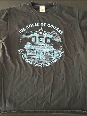 Gildan Black Tee with Light Blue Graphic